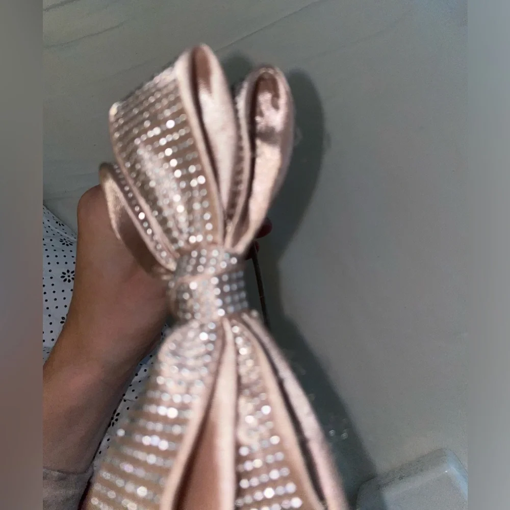 Champagne Cream Stud Hair Bow Headband